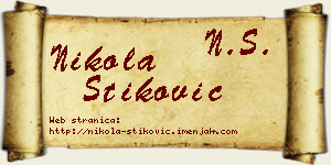 Nikola Stiković vizit kartica
